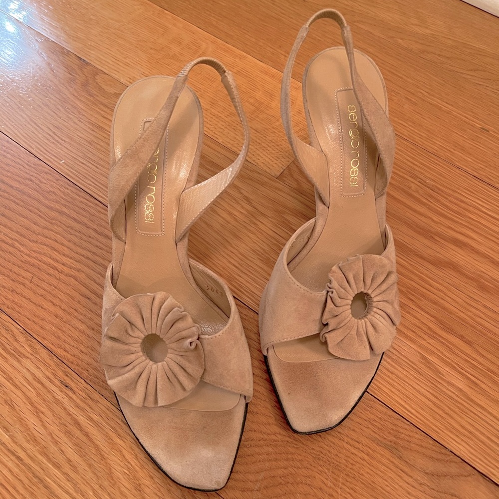Sergio Rossi Suede Slingback Sandals